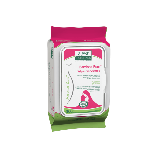 Aleva naturals- bamboo fem wipes- 30 serviettes Online now