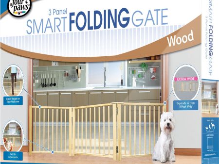 Four Paws Products Ltd - Free Standing Folding 3 Panle Gate on Sale