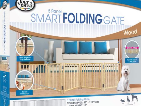 Four Paws Products Ltd - Free Standing Folding 5 Panel Gate Online