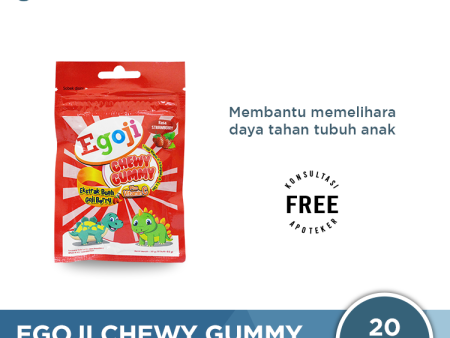 Egoji Chewy Gummy Strawberry Isi 10 Butir - Permen Gummy Vitamin C Discount