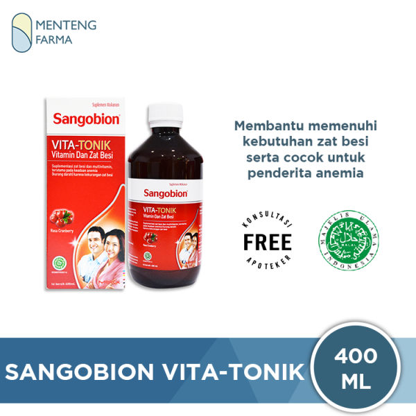 Sangobion VITA-TONIK 400 mL - Suplemen Penambah Darah   Anemia Online Hot Sale