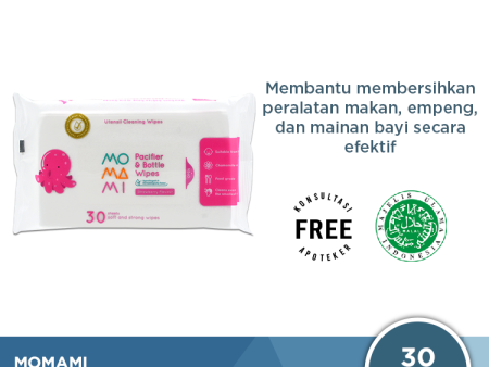 Momami Pacifier & Bottle Wipes 30 Lembar - Tisu Basah Dot & Botol Bayi Supply