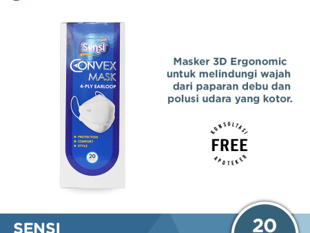 Sensi Convex Mask Earloop Isi 20 Pcs Supply