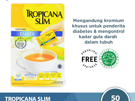 Tropicana Slim DIABTX 50 Sachet - Pemanis Alami Diabetes Bebas Kalori Online Sale