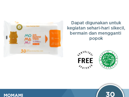 Momami Antibacterial Wipes 30 Lembar - Tisu Basah Anti Bakteri Bayi Online now