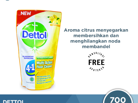 Dettol Multi Action Floor Cleaner Citrus 700 ML - Pembersih Lantai Online