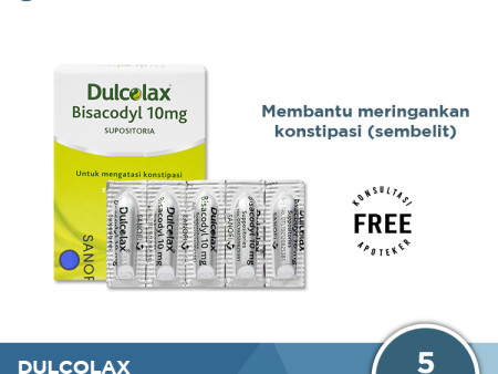 Dulcolax Adult 10 Mg 5 Supositoria - Obat Pencahar Supositoria Dewasa Sale