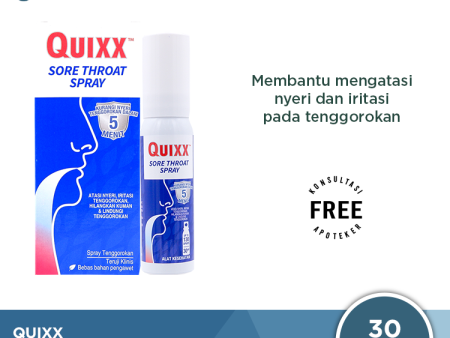 Quixx Sore Throat Spray 30 mL - Obat Semprot Untuk Tenggorokan Online