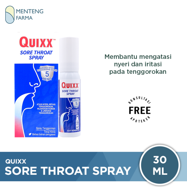 Quixx Sore Throat Spray 30 mL - Obat Semprot Untuk Tenggorokan Online