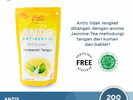 Antis Pouch Refill Jasmine Tea 200 mL - Pembersih Tangan Anti Kuman Online Hot Sale