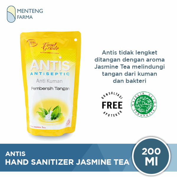 Antis Pouch Refill Jasmine Tea 200 mL - Pembersih Tangan Anti Kuman Online Hot Sale