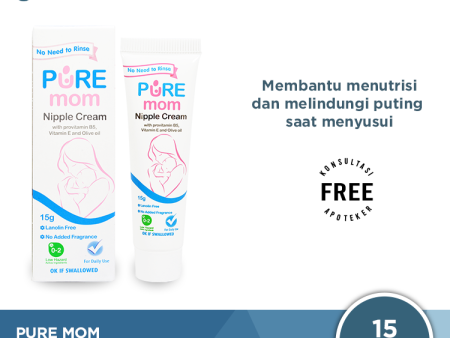 Pure Mom Nipple Cream 15 Gram - Krim Perawatan Puting Ibu Menyusui on Sale