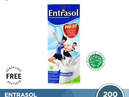 Entrasol RTD Vanilla Latte 200 mL - Susu Siap Minum Tinggi Kalsium Dewasa Online now