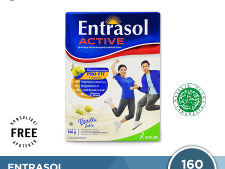 Entrasol Active Vanilla Latte 160 Gram - Susu Tinggi Kalsium Dewasa For Discount