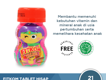 Fitkom Rasa Strawberry 21 Tablet - Multivitamin Tablet Hisap Anak Cheap