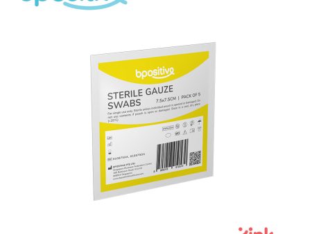 BPositive Sterile Gauze Swabs 7.5 x 7.5 cm (1 pack of 5s) Online now