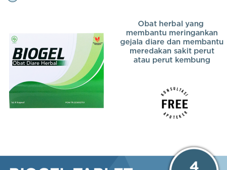 Biogel 4 Tablet - Obat Diare Herbal Hot on Sale