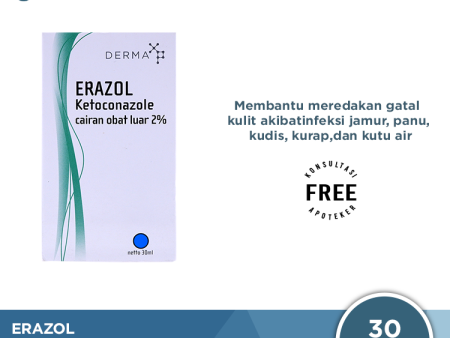 Erazol Lotion 30 mL - Meredakan Gatal Jamur, Kurap dan Panu Supply