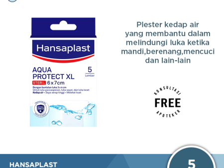 Hansaplast Aqua Protect XL 6 x 7 cm 5 Lembar - Plester Kedap Air Cheap