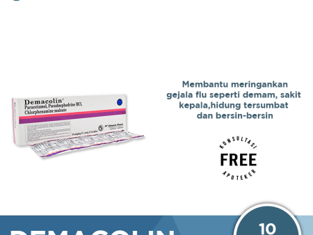 Demacolin 10 Tablet - Meredakan Flu, Hidung Tersumbat, Sakit Kepala, Demam Online