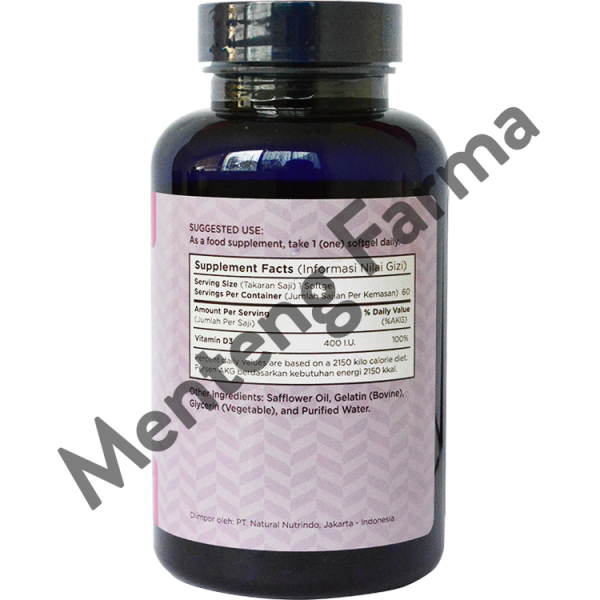 Wellness Vitamin D3 400 IU Isi 60 Kapsul Lunak - Suplemen Vitamin D Online