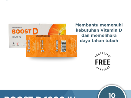 Boost D 1000 IU 10 Tablet - Vitamin D 1000 IU Jaga Imunitas Tubuh Sale