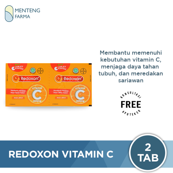 Redoxon Vitamin C 500 Mg 2 Tablet - Vitamin C Tablet Kunyah Sale