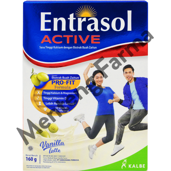 Entrasol Active Vanilla Latte 160 Gram - Susu Tinggi Kalsium Dewasa For Discount