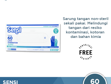 Sensi Latex Examination Gloves Sarung Tangan [Size S] Online now