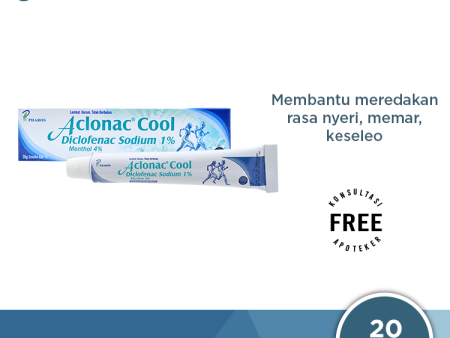 Aclonac Cool 1% Gel 20 g - Gel Pereda Nyeri, Memar, Keseleo Fashion