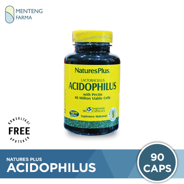 Natures Plus Acidophilus With Pectin 90 Kapsul - Suplemen Pencernaan Online now