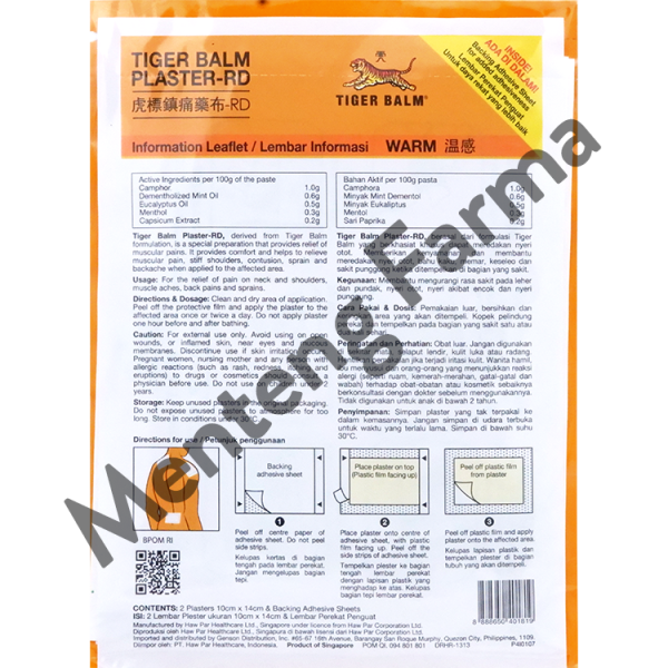 Tiger Balm Plaster (Warm) - Koyo Pereda Nyeri Otot   Punggung   Encok Online now