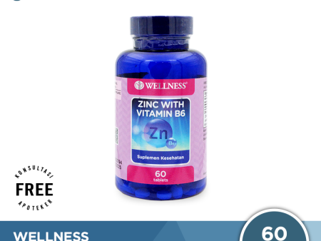 Wellness Zinc with Vitamin B6 60 Tablet - Suplementasi Zinc dan Vitamin B6 For Sale