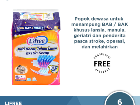 Lifree Popok Perekat XL6 - Popok Perekat Dewasa Anti Bocor Online