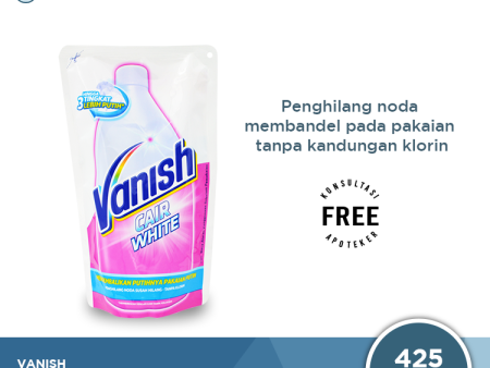 Vanish Cair White Pouch 425 mL - Penghilang Noda Membandel Pakaian Putih Tanpa Klorin Sale