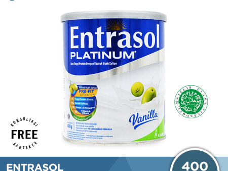 Entrasol Platinum Vanilla 400 Gram - Susu Tinggi Protein Lansia Supply