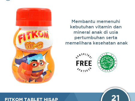 Fitkom Rasa Jeruk 21 Tablet - Multivitamin Tablet Hisap Anak Discount