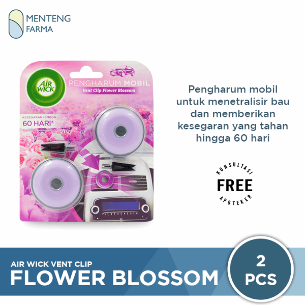 Air Wick Vent Clip Pengharum Mobil Flower Blossom 2 Pcs - Menghilangkan Bau dan Menyegarkan Mobil Online Hot Sale