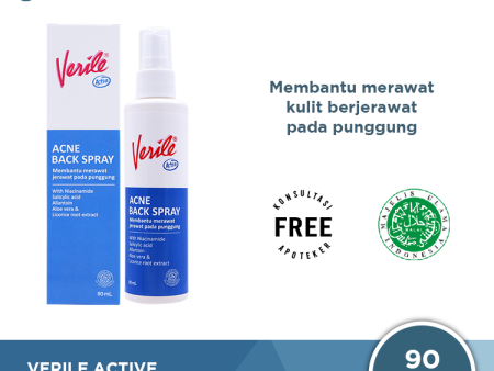 Verile Acne Back Spray 90 mL - Perawatan Kulit Jerawat Punggung Supply