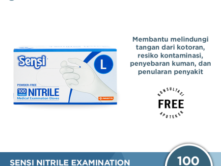 Sensi Sarung Tangan Nitrile Size L Isi 100 pcs - Non Latex Powder Free For Cheap