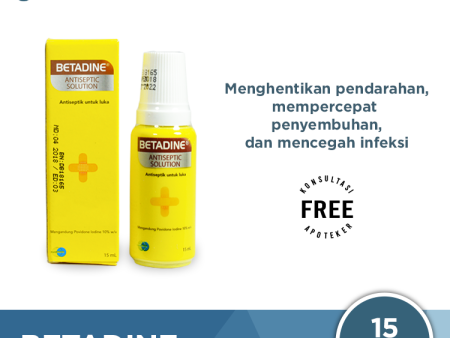 Betadine 15 mL - Antiseptik untuk Luka Lecet, Luka Jatuh, Luka Gores For Cheap