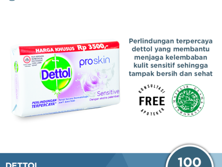 Sabun Mandi Batang Dettol Proskin Sensitive - 100 gram For Sale