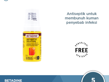 Betadine 5 mL - Antiseptik untuk Luka Lecet, Luka Jatuh, Luka Gores Cheap