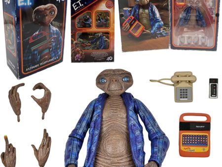 E.T. 7  Telepathy E.T. NECA Action Figure New In Box 40th Anniversary Flannel Sale