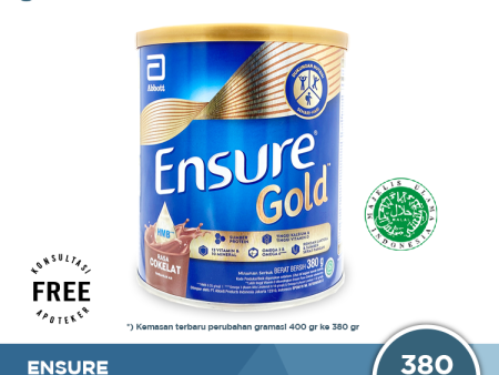 Ensure Cokelat 380 Gram - Susu Penambah Nutrisi Dewasa Rendah Laktosa Online now