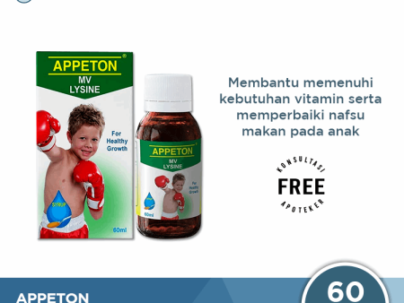 Appeton Lysine Syrup 60 mL - Multivitamin Penambah Nafsu Makan Hot on Sale