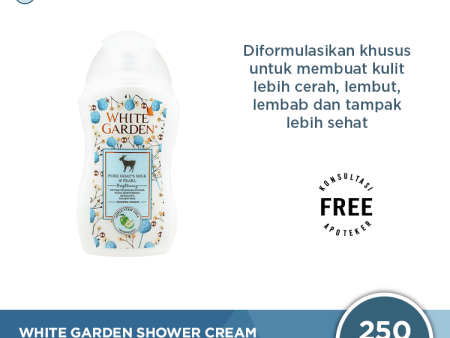 White Garden Shower Cream 250 ml Pure Goat s Milk & Pearl - Melembabkan dan Mencerahkan Kulit on Sale