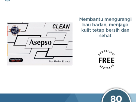 Asepso Clean 80 Gram - Sabun Batang Antiseptik Online Hot Sale