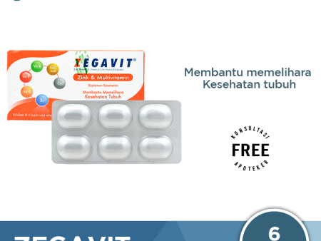 Zegavit Strip 5 Kaplet - Suplementasi Multivitamin Kesehatan Tubuh Online Hot Sale