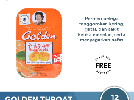 Golden Throat Lozenge Jeruk - Permen Pelega Tenggorokan For Sale